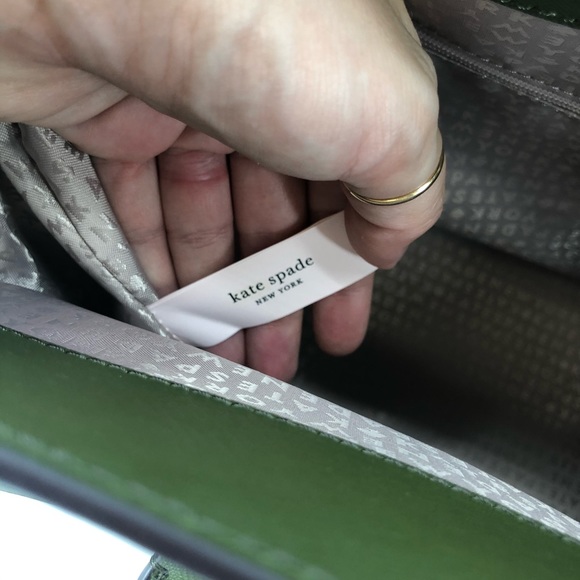 Kate Spade Halsey Post Street Olive Green Tote Bag - Picture 11 of 15